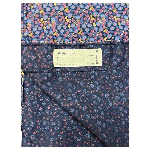 J Crew Top Mens Large Blue Slim Ditsy Floral Button Down Long Sleeve Preppy - Picture 7 of 14